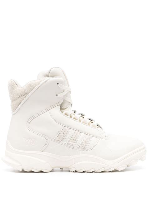 Y 3 Hi Top Leather Sneakers Farfetch