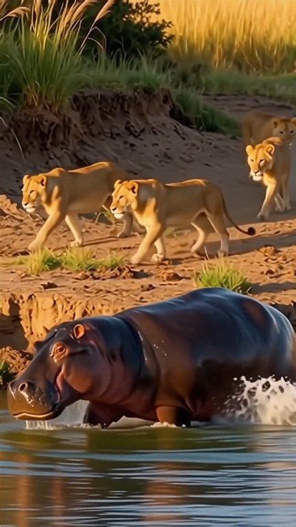 🦛🔥 Jab Dariya Bana Jung Ka Maidan Lions Vs Hippo Wild Nature Moment