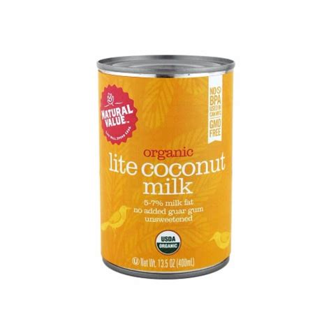 Natural Value Organic Lite Coconut Milk Ounce Cans Ct Case