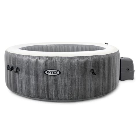 Intex Purespa Greywood Deluxe Person Portable Inflatable Hot Tub Jet Spa Gray For Sale From