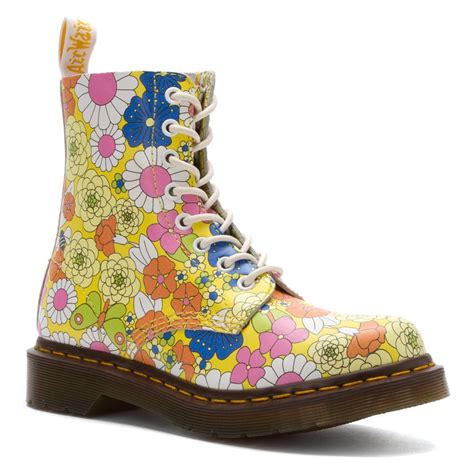 Dr Martens Women S 1460 Pascal Yellow Daisy Floral Boots Us 7 8 Retail 150 Ugg Boots Bootie