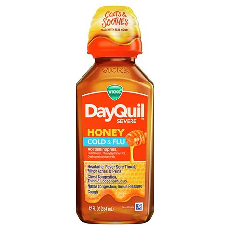 Vicks Dayquil Severe Cold And Flu Relief Liquid Honey Shop Medicines And Treatments At H E B