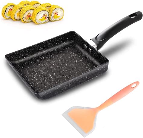 Ghopy Non Stick Tamagoyaki Pan Japanese Omelette Pan Set With Silicone