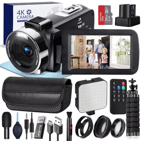 VIDEOKAMERA ULTRA HD 4K Nachtsicht Camcorder WiFi Vlogging YouTube