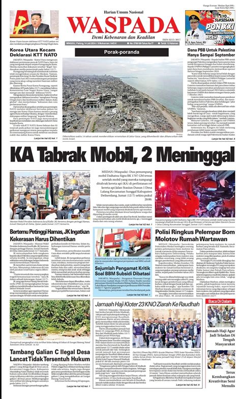 Waspada Minggu Juli Epaper Harian Waspada