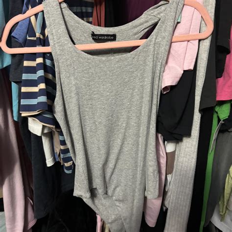 Naked Wardrobe Grey Bodysuit Never Worn Size XL Depop