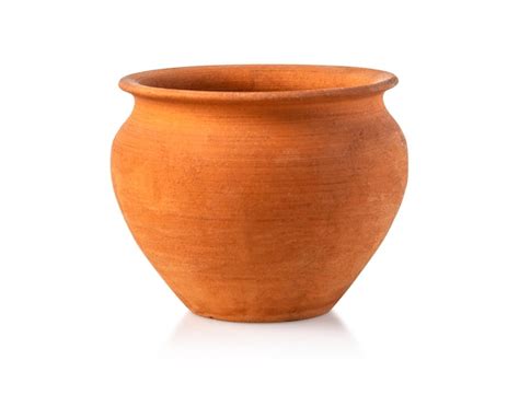 Premium Photo Empty Ceramic Brown Flower Pot