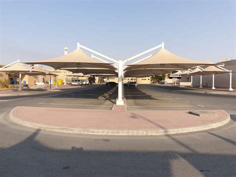 Car Parking Shade Installation In Al Ruwais AKAA Tents And Shades LLC