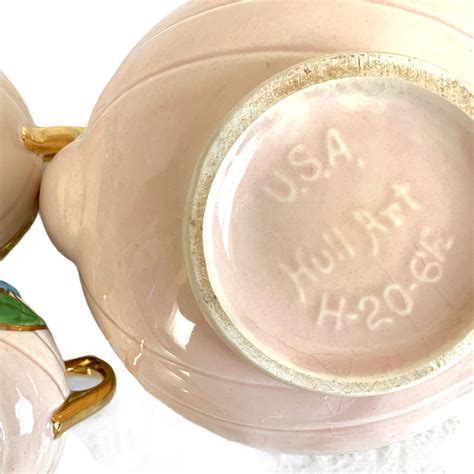 Vintage 3 Pc Set Hull Art Teapot Sugar & Creamer - 1940s Retro Kitchen ...