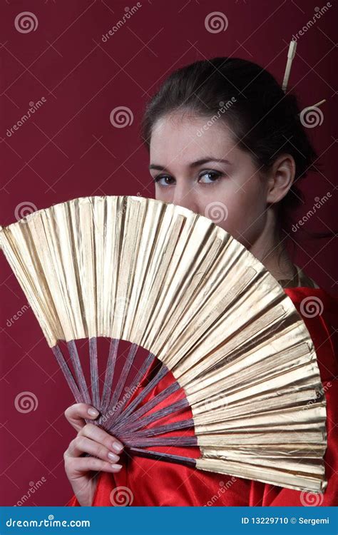 Girl In A Kimono With A Fun Stock Photo Image Of Brunette Grace
