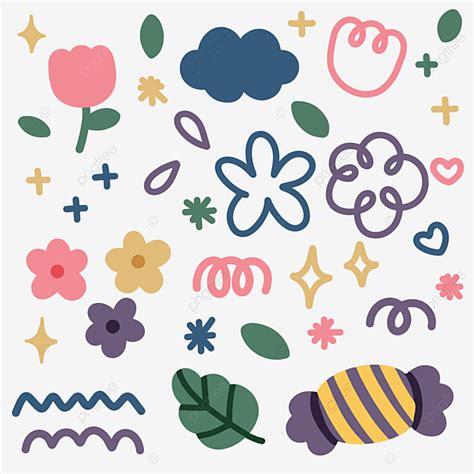 Hand Drawn Banner Clipart Hd PNG, Plants Stickers With Cuteness ...