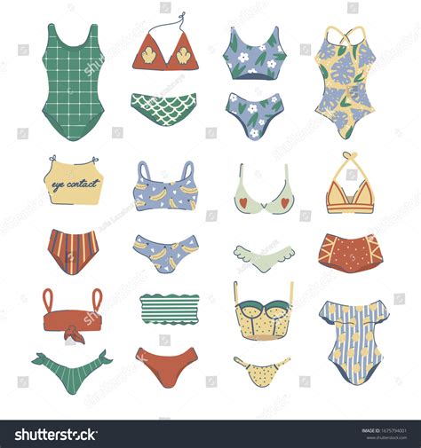 Lingerie Swimsuits Vector Stickers Set Various Stock Vector Royalty Free Shutterstock