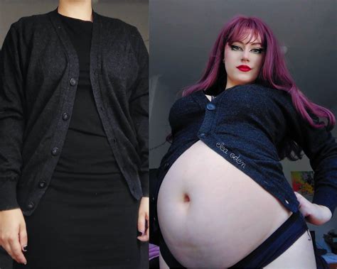 I could definitely pop that button with this fat belly : r/Feedism