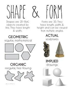 Element of art: Shape and Form Printable | Formal elements of art, High school art worksheets ...