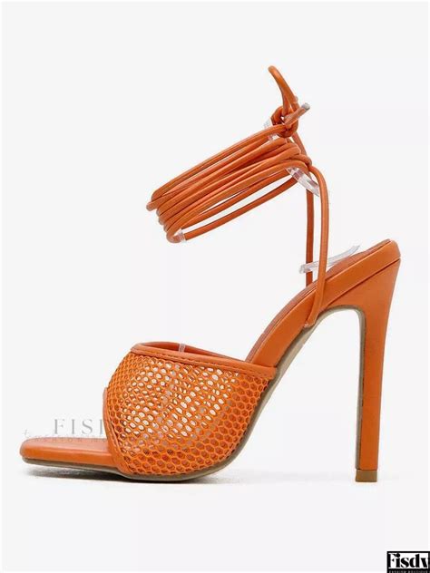 Fisdy Elegantes Sandalias De Tac N De Aguja Con Tiras Para Mujer