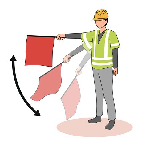 Flagger signaling with a red flag | Evergreen Safety Council