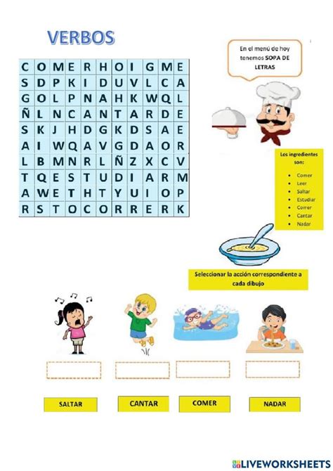 Sopa De Letras De Verbos Verbs Word Search Spanish Vo