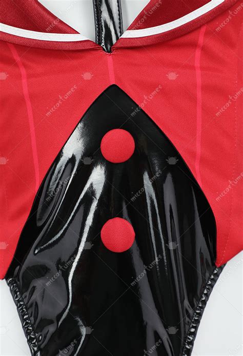 Women Radio Demon Derivative Sexy Lingerie Set Black Red Hollow Bodysuit And Gloves Hell Hotel