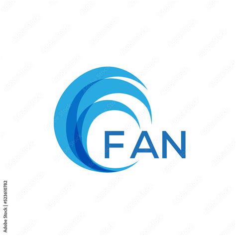 fan letter logo fan blue image  white background fan monogram logo
