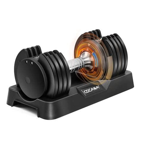 Adjustable Dumbbell Set, 25lb/55lb Free Weight Set Pair Fast Adjust