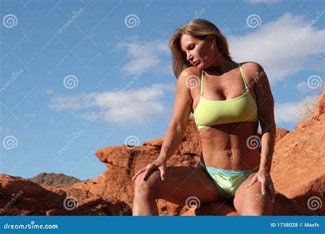 Fit Mature Woman Stock Photo Image Of Blue Fashion Female 1738028
