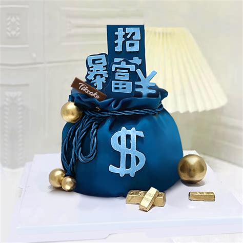 招财暴富主题福袋主题翻糖蛋糕多少钱图片尺寸tikcake®蛋糕