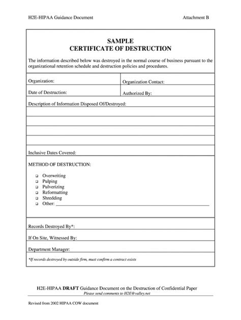 Certificate Of Destruction Template Great Professional Template Design