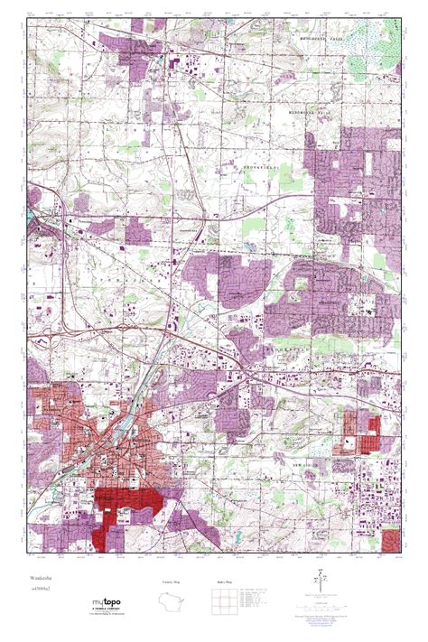 MyTopo Waukesha Wisconsin USGS Quad Topo Map