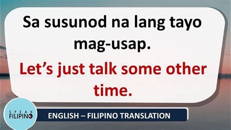 Commonly Used Filipino Phrases English Tagalog