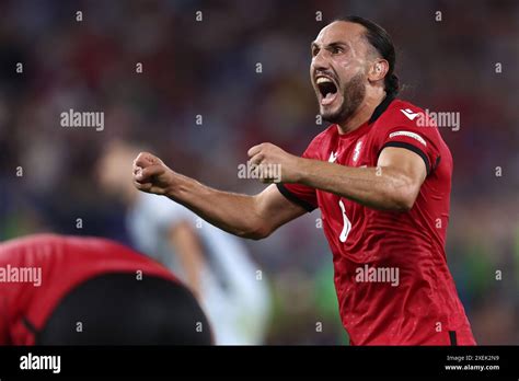 Giorgi Kochorashvili Of Georgia Celebrates At The End Of The Uefa Euro