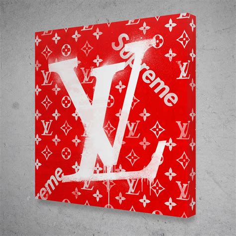 Supreme Louis Vuitton Red Pop Art Fashion Graffiti Wall Art In 2021 Pop Art Canvas Graffiti