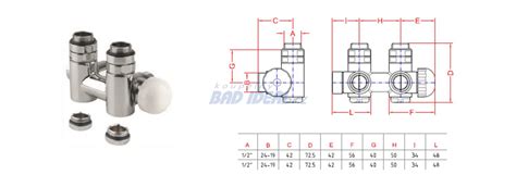 TWIN COMBI připojovací sada ventilů termostatická pro středové