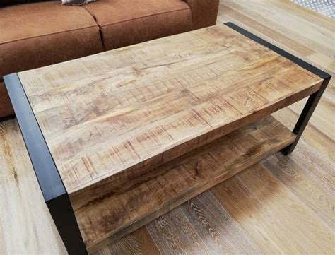 Salontafel Industrial Mango Met Onderblad Houten Meubel Outlet