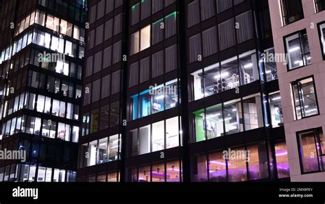 Glass Office Building Night