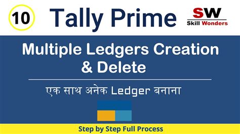 How To Create Multiple Ledgers Display Delete A Ledger In Tally