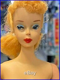 Vintage 1959 1960 Mattel Barbie Doll 3 Blonde Pony Tail Swimsuit Marked Japan Vintage Japan Doll