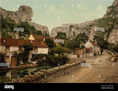 The Village And Lion Rock Cheddar England Between Ca 1890 And Ca