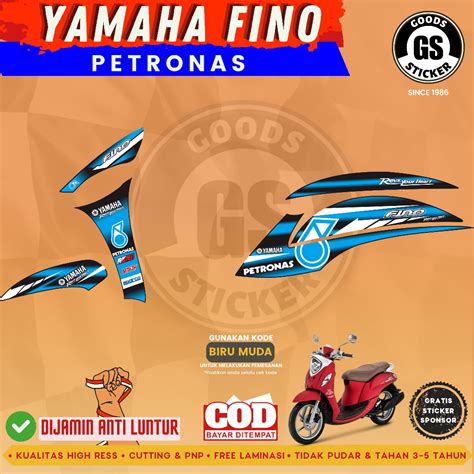 Jual STRIPING STICKER SEMI DECAL YAMAHA FINO 125 PETRONAS KODE VARIASI