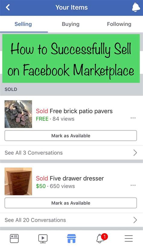 successfully sell  facebook marketplace