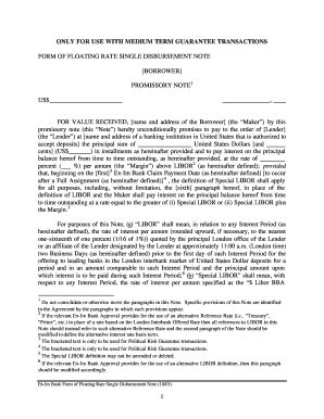 Fillable Online Exim Form Of Floating Rate Single Disbursement Note