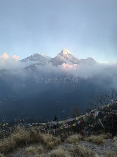 Sunrise Above Poon Hill at Annapurna Circuit in Himalayan Mountains ...