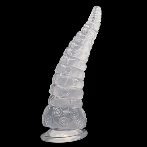 Clear Curved Tentacle Dildo 6in 7in 9in Cute Sissy