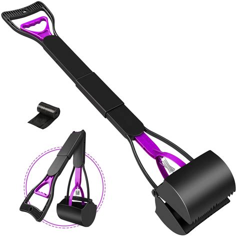 UPSKY Portable 32'' Pooper Scooper for Dogs, Long Handle, Waste Bags Included, Ideal for Yard