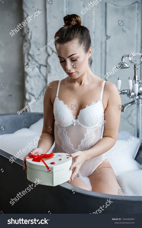 Beautiful Sexy Brunette Girl Taking Bath Stock Photo Shutterstock