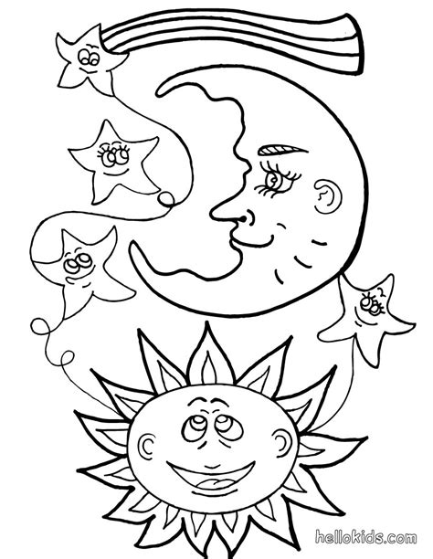 Sun And Moon Coloring Pages