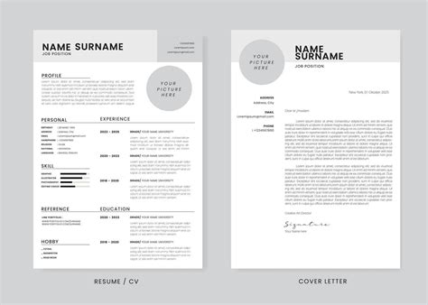 minimalist cv resume  cover letter design template super clean