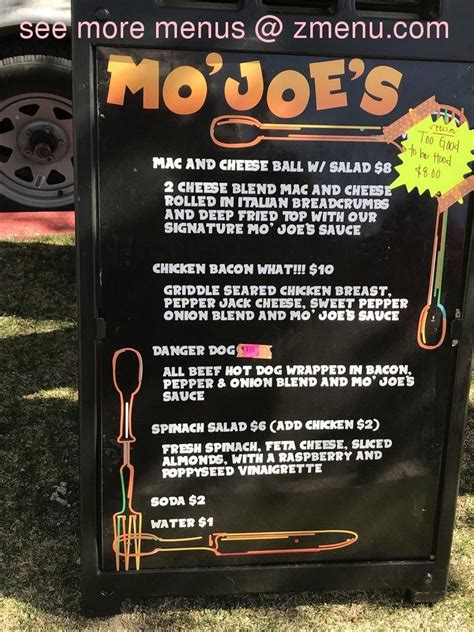 Carta De Mo Joes Food Truck Salt Lake City