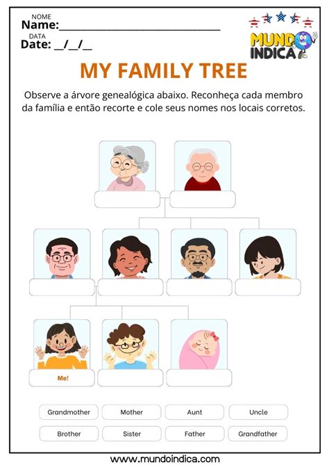 Atividade De Inglês My Family 1 Ano