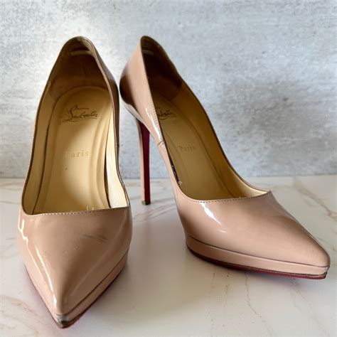 Christian Louboutin Pigalle Plato 120 Nude Pumps 39 Gem