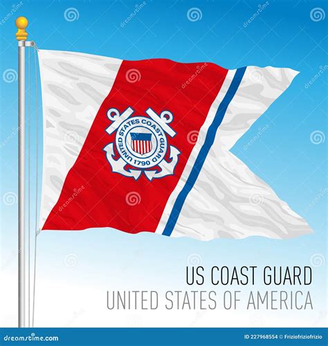 US Coast Guard flag, USA editorial stock image. Illustration of flag ...